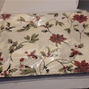 𝅺JC penny 4PLACEMATS Beautiful Colorful Large Nwt Holly 100%% cloth